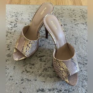 Aldo Snakeskin Heels, Size 7.5